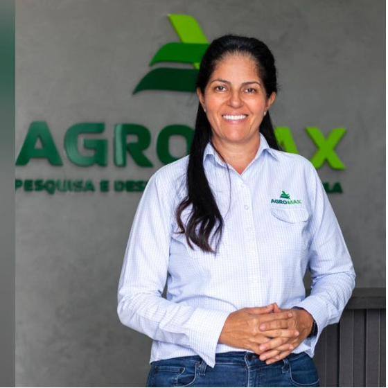 Tatiane Zambiasi, fundadora da AGROMAX, na sede da empresa